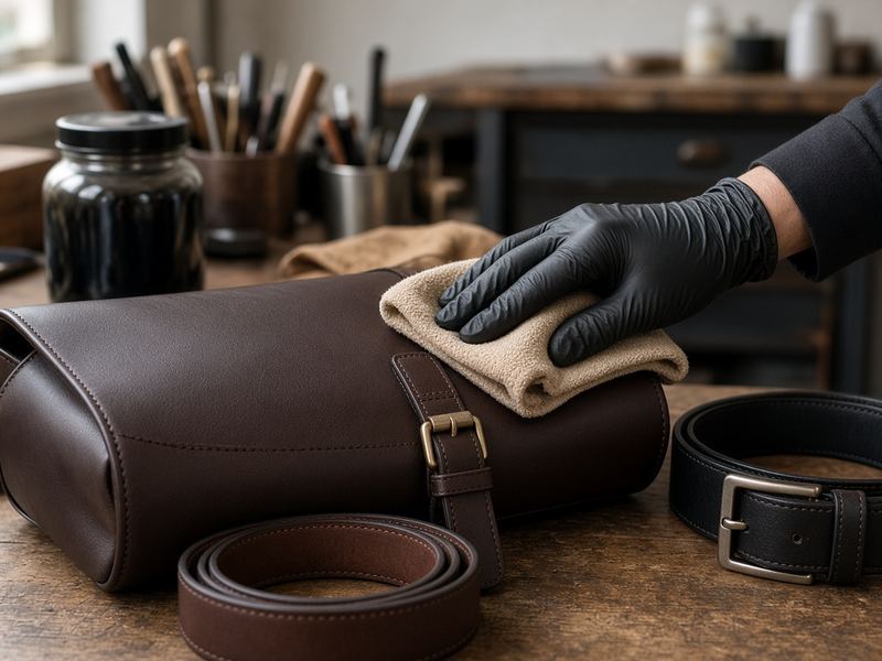 Leather conditioning at Autontrami Shoe Repair